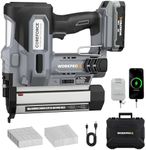 WORKPROX 20V Cordless Brad Nailer kit, 18 Gauge 2-in-1 Nail & Staple Gun with 2.0Ah Rechargeable Battery, 1000 Staples & 1000 Nails, for Woodworking, Upholstery, DIY Projects & Home Improvement