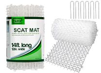 Cat Scat Mat Clear (14 ft.) with 10 Staples, Anti-cat Network with Spikes Digging Stopper - Cat Deterrent Mat for Indoor and Outdoor