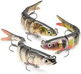 ods lure Fishing Bait for Bass 8 Segment Multi Swimbaits Slow Sinking Lure Kit with Fishing Hooks