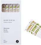 GOMMO Ceramic Chopsticks Set of 5 Porcelain Chinese Chopsticks Easy To Clean, 9.6-Inch