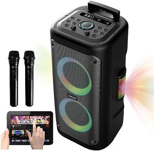 Vocal-Star Karaoke Machine with 2 Wireless Microphones, Portable 300w Speaker Light Effects, Bass and Treble, EQ, AUX,Echo Effect, Perfect for parties, Adults, Kids – VS-Phoenix