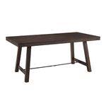 Walker Edison Liam Rustic Farmhouse Trestle Style Dining Table, 70 Inch, Dark Brown Oak