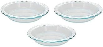 Pyrex Easy Grab 9.5" Glass Pie Plate (Pack of 3) Made in the USA