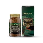 PERCOL Premium Instant Coffee | Espresso Noir Blend 22 | Crafted with Premium Imported Beans | Freeze Dried | Designed in UK | 100g Jar | 100% Pure Coffee | Flavorful & Aromatic