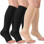 3 Pack Open Toe Compression Socks f