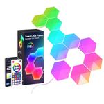 EGLOO Hexagon Panel Light || LED Hexagon Wall Lights with APP Remote Control, Smart Wall Light with Music Sync, Night Light Honeycomb Lights for Living,Gaming Room(6 Piece)