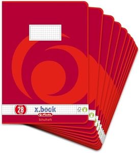 Herlitz 3322807 Schulheft (A4, kariert mit Rand, Lineatur 28) 16 Blatt, 10er Packung (A4. kariert mit Rand, Lineatur 28)