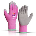 KDK Ages 5-7 Kids Gardening Gloves,Yard Work Gloves for Toddlers, Youth, Girls, Boys, Childrens, Soft Safety Rubber Gloves (XXS Age 5-7, 1 Pair Pink Unicorn)