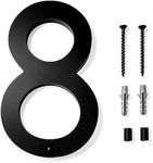 6" House Numbers 15cm, Matte Black Acrylic Address Sign Numbers for House, with Set Nail Kit, House Numbers for Outside, for Mailbox, Yard, Home Wall Door, Garage Gate (Black 8)