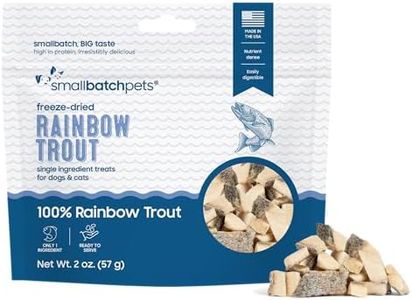 smallbatch Pets Freeze Dried Cat & Dog Treats, 2oz - Rainbow Trout, Organic High Protein Treats, Omega 3 Fatty Acids, Gluten Free, Grain Free, Made in The USA, Ethically Sourced, Single Protein