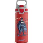 Sigg - Aluminium drinking bottle for children - WMB ONE Batman stand - suitable for carbonated drinks - leak-proof - feather-light - BPA-free - climate neutral certified - red - 0.6 litres