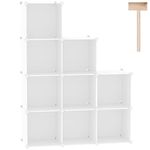 C&AHOME Cube Storage Organizer, 9-Cube Shelves, Closet Cabinet, DIY Plastic Modular Bookshelf Ideal for Bedroom, Living Room,Milky UPCS09M