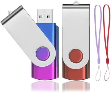 2 Pack USB 2.0 Pen Drive 128GB, Ablaze 128GB Memorias USB 2 Piezas, Gradiente de Color Pendrive 128GB Giratoria Diseño Flash Drive Almacenamiento Externo de Datos con indicador LED
