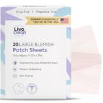 Livaclean 20 CT Large Square Hydrocolloid Strips - Hydrocolloid Bandages, Large Gunk Patches, Hydrocolloid Patch Large, Hydrocolloid Patches Large