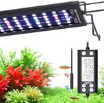 SEAOURA LED Aquarium Light with Thermometer, 45-60cm Full Spectrum Lights for Fish Tank, 24/7 Programmable with Power Off Memory, WRGB Custom, 20 Level Brightness for Freshwater Aquariums