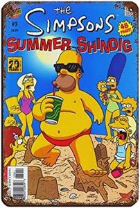 RIELLI Plaque en métal vintage The Simpsons Game 23 pour pub, club, café, bar, décoration murale rétro 20 x 30 cm