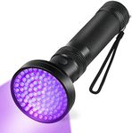 Eocean UV Torch Black Light, 100 LED UV Flashlight Super Wider Bright Blacklight Flashlight, Professional Ultraviolet Light Pet Urine Detector for Dog, Home Dry Stains, Counterfeit Money, Bed Bug