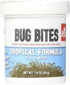 Fluval A6577 Bug Bites Tropical Fish Small Granules 1.59 oz, Small to Medium Fish