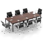 COSTWAY 4.5FT Conference Table Set of 4, 55” x 24” Large Meeting Room Table W/Heavy Duty Steel Frame, Modern Computer Desk for Home, Office, Conference Room, Easy Assembly (4)