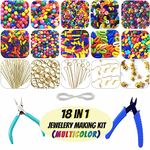 INDIKONB 18 In 1 Diy Creative Fancy Combo Of Artificial Jewellery Making Material Kit, Art And Craft Set (Multicolour)(Beads), Beads, Beads, Metal