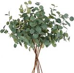 Beferr 6 Bunches Artificial Eucalyptus Stems Leaves Faux Silk Eucalyptus Artificial Flowers, Fake Green Foliage Greenery for Flower Arrangement Home Wedding Party Decoration