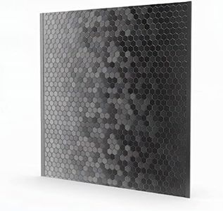 SpeedTiles Hex II SB Metal Range Backsplash - Quick Peel & Stick Installation with Powerful Adhesive - Edge Trims Included - 30 Inch Wide with Adjustable Height - Black