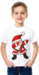 Deilusion Merry Christmas Santa Claus White Graphic Printed Cotton Round Neck Kids Unisex Girls|Boys|Men Half Sleeve T-Shirt… (11-12 Years, A13)