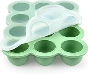 Aolso Baby Food Storage Container, Silicone Baby Food Freezer Container, 12-Grid Baby Food Freezer Storage Tray with Lid, Perfect Food Container for Homemade Baby Food (Green)