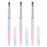 KINBOM 3pcs Nail Polish Clean up Brush, Nail Pen Painting Tools Builder Gel Nail Remover Brush for Nail Art Design Polish Mistake Cleaning