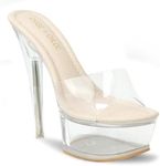 Chase & Chloe Serenity-1 Women's Sexy Platform Stiletto Open Toe (Nude, numeric_9)