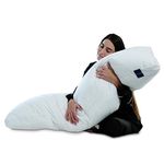 ACCURATEX Full Body Pillow for Adults - Shredded Memory Foam Firm Body Pillow with Soft Fluffy Down Alternative Cotton Cover - Adjustable Loft Long Pillows for Sleeping