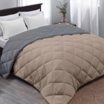 AYKA Reversible Comforter 220 GSM Microfiber Reversible AC Comforter/Blanket for Winter/Quilt/Duvets for King Size Double Bed Comforter (90 * 100, Grey & Taupe)