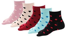 RC. ROYAL CLASS Women's Ankle Length Soft Cotton Thumb Multicolored Socks, Pack of 5, Free Size