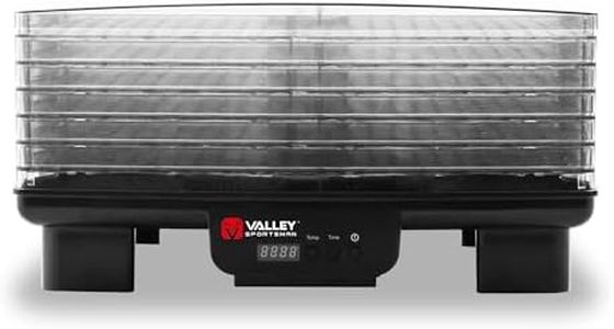 Valley Sportsman Food Dehydrator Machine, 6 Stackable Trays, Jerky Dryer, with Digital Adjustable Timer & Temperature Control, Electric Food Preserver for Fruits, Veggies, Meats & Dog Treats