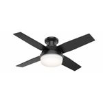 Hunter Dempsey Low Profile Indoor/Outdoor Ceiling Fan with LED Light and Remote Control, 44", Matte Black