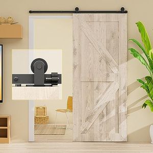 AONAYIOA 8FT Sliding Barn Door Hardware Kit, Sliding Door Track for 48" Wide Single Door, Barn Door Hardware, Smoothly and Silently, Easy to Install (T Shape)