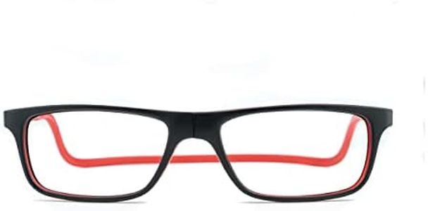 SLASTIK Jabba. Gafas de Lectura Magnéticas con Filtro Anti Luz Azul. Gafas de Lectura Plegables con Patillas Ajustables y Cinta Flexible para la cabeza. Cristales Antirreflejantes (Negro/Rojo +3.00)