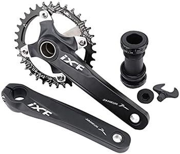 32T Black Mountain Bike 170mm Square Crankset with 32T Aluminum Alloy MTB Bicycle Crank Narrow Wide CNC Round Chainring Bolts Fit for Road Bike Cycling Crank