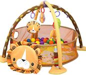 EMNDR 3 In 1 Baby Play Mat For 0-1 Year Old Baby Crawling Gym Mat Turtle Room Pool Support Net,1 Count,Multicolor