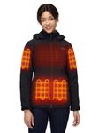 ORORO Women's Dual Control Heated Jacket with 5 Heat Zones, Up to 20 Hours of Warmth (Charger Not Included) (Black, M)