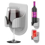QUIDAOSO Wine/Beer/Cup Holder for Shower, Multi-Functional Wall-Mounted Wine Glass/Cans/Bottle/Drink Holder Wine, Gifts(Grey)