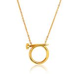 West Coast Jewelry | ELYA Polished Nail Stainless Steel Pendant Necklace, One Size, Stainless Steel