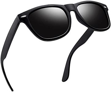 Joopin Square Polarised Sunglasses Mens UV Protection Unisex Retro Sunglasses Womens for Driving Hiking Fishing Sports (Matte Black Frame)