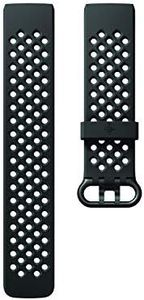 Fitbit FB168SBBKS Charge 3 Health & Fitness Tracker Sport Accessory Band, Small- Black