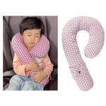 Kids Travel Neck Pillow Car Seat Belt Cover Pad Children Soft U-shape Head Neck Support Pillow Car Seat Safety Shoulder Strap Cushion Shoulder Protector Sleeping Headrest Car Accessories for Boy Girl