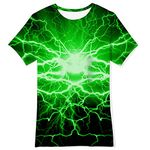 uideazone Kids Short Sleeve Tees Boys Girls Green Tee Shirts 3D Cool Novelty T-Shirts for Sports