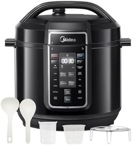 Midea Autocuiseur Électrique Rapide 9-en-1, 12 Programmes Prédéfinis, Multicuiseur Inox Instantané avec Pot Antiadhésif, Yaourtière, Cuiseur de Riz, Cuisson Lente, Sauté, Vapeur, 8L, Noir