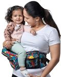 BUTT BABY Carrier Comic With Hip Seat, Ergonomic, In-Built Mini Diaper Bag With Convertible To Sling Carry Bag & Lumbar Support, 5 To 36 Months/Upto 18 Kgs Of Weight, Toddler, Multi,Comic