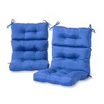 Greendale Home Fashions AZ6809S2-MARINE Blue Outdoor High Back Chair Cushion (Set of 2)