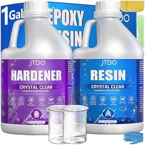 JTDO Epoxy Resin - Crystal Clear Epoxy Resin Kit, Self-Leveling, Bubbles Free, UV Resistant, Epoxy Resin for DIY Art, Jewelry, Table, Countertop, 1:1 Mix (1 Gallon)